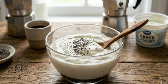 Cách làm sữa chua Hy Lạp với cà phê có lợi cho đường ruột hocala - sữa chua Hy Lạp